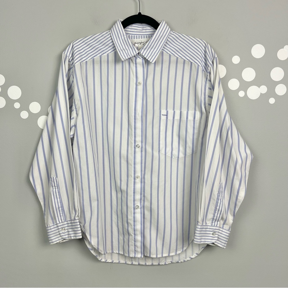 Vintage Jennifer Eden Striped Button-Down Shirt Size M